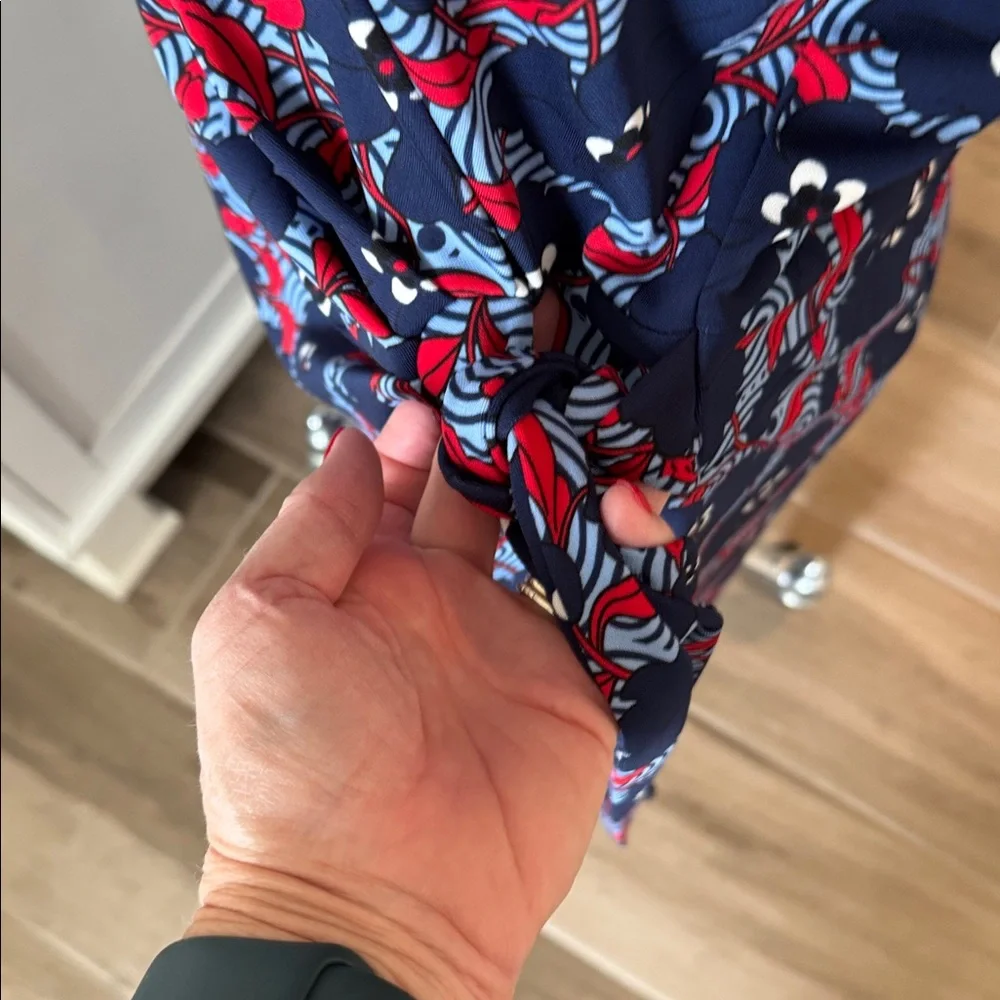 Talbots XL jersey sleeveless floral side tie dress - Picture 6 of 7